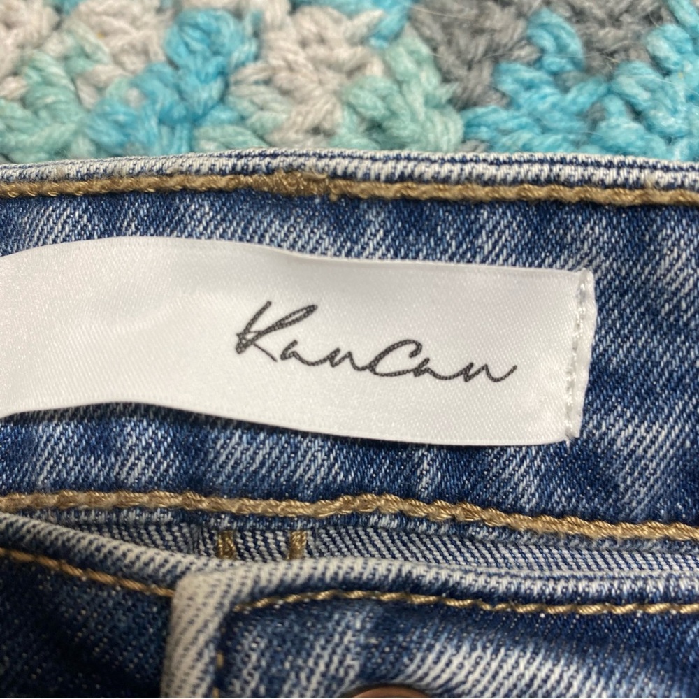 Kancan Womens Size 28” Double Fringe High Rise Straight Fit Med Wash Jeans NWT! - Picture 14 of 16